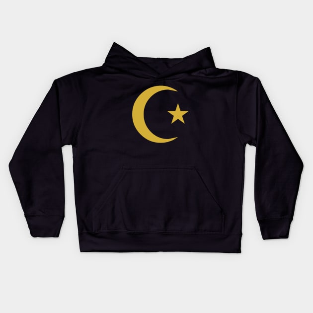 Star and Crescent (GOLD) Kids Hoodie by omardakhane